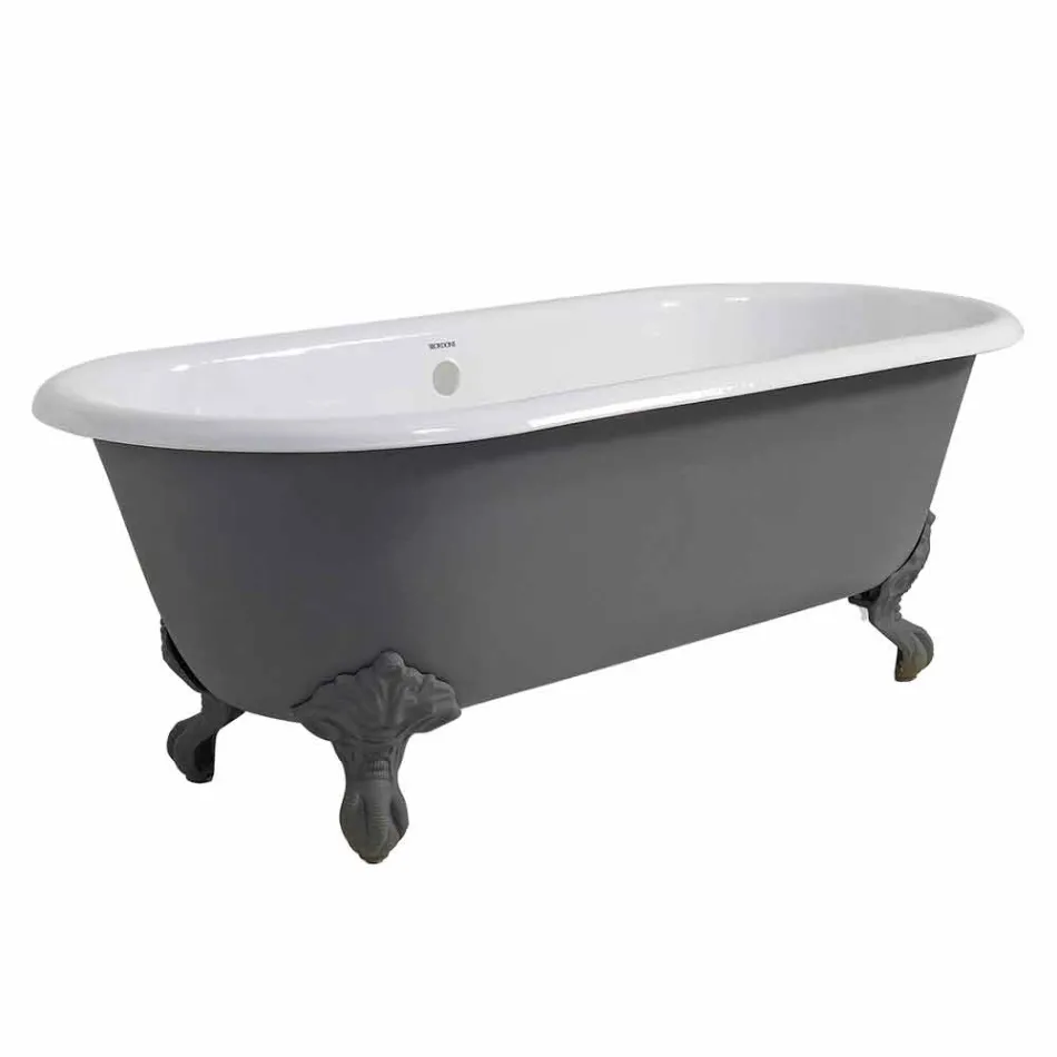 Vintage Design freistehende Badewanne aus Gusseisen, hergestellt in Italien - Naima Viadurini
