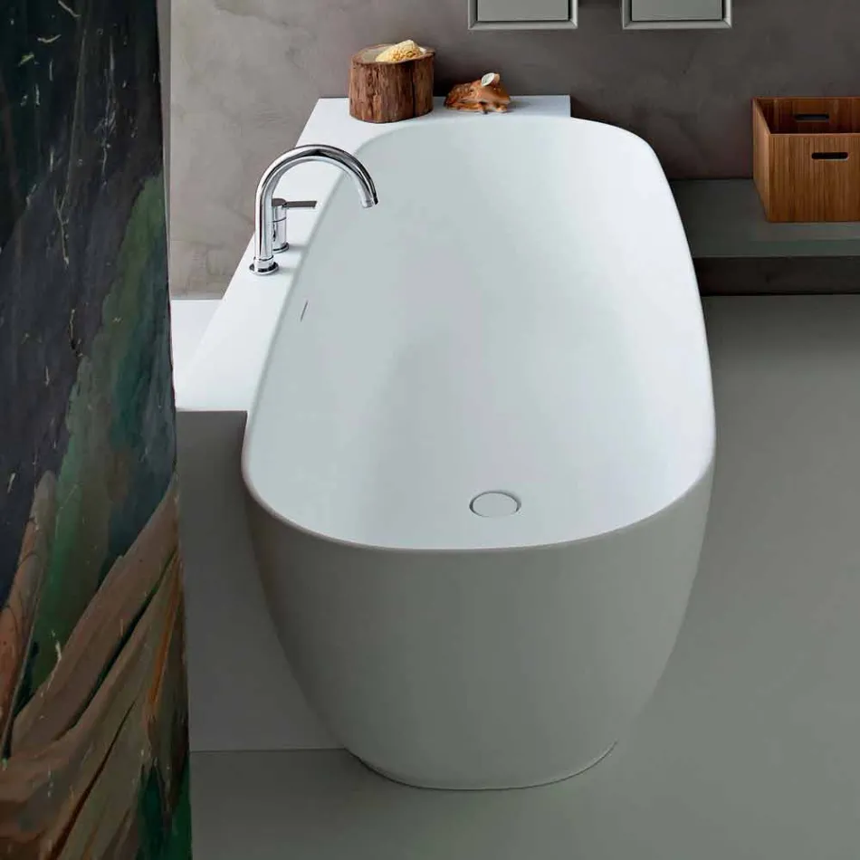 Modern Style White Design Freistehende Badewanne - Lipperiavas1 Viadurini