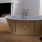 Freistehender Badewanne aus Gusseisen bemalt und dekoriert Allen Viadurini