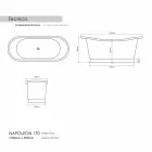 Badewanne freistehende Kupferbad fertig in Nickel Julia Viadurini