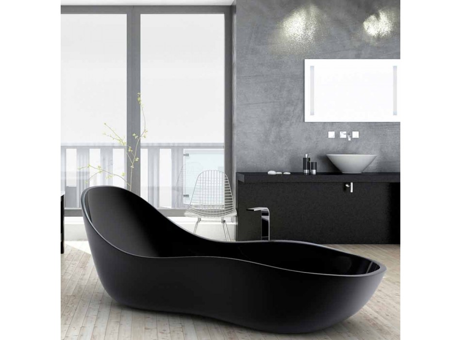 Badewanne freistehend lackiert, modernes Design, Welle Viadurini
