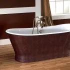 Badewanne aus Gusseisen Außenabdeckung Leder Elsie Viadurini