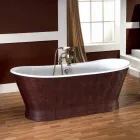 Badewanne aus Gusseisen Außenabdeckung Leder Elsie Viadurini