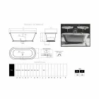 Badewanne in Designer-Bad mit Gusseisen Pierce Glanz Viadurini