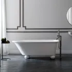 Mattweiße Solid-Surface-Badewanne mit Füßen – Degrees Viadurini