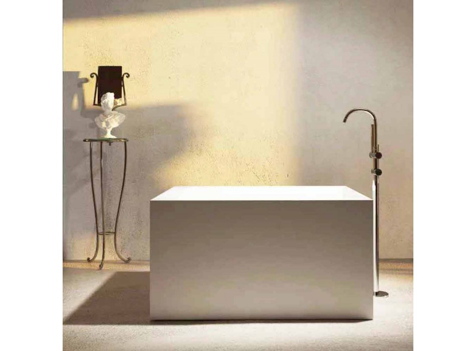 Freistehende quadratische Badewanne aus italienischem Design von Argentera Viadurini
