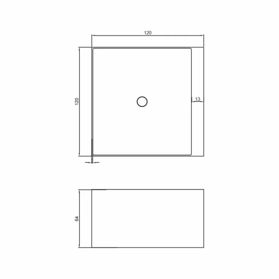 Freistehende quadratische Badewanne aus italienischem Design von Argentera Viadurini