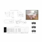 Designer-Bad mit gemalten dekoriert Gusseisen Beine Sally Viadurini