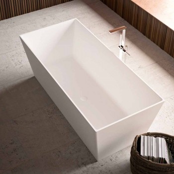 Freistehende Badewanne, glänzend / mattweiß, mit zwei Größen - Draht