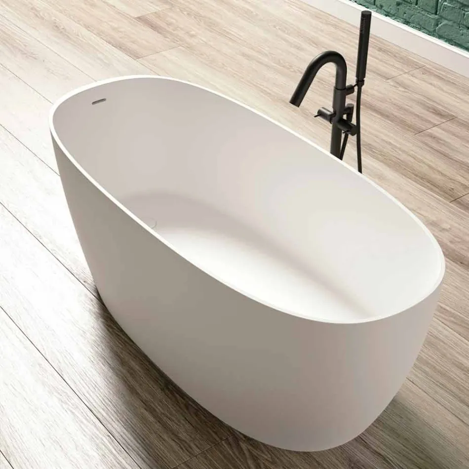 Freistehende Badewanne, Design Solid Surface Glossy / Matte - Veil Viadurini