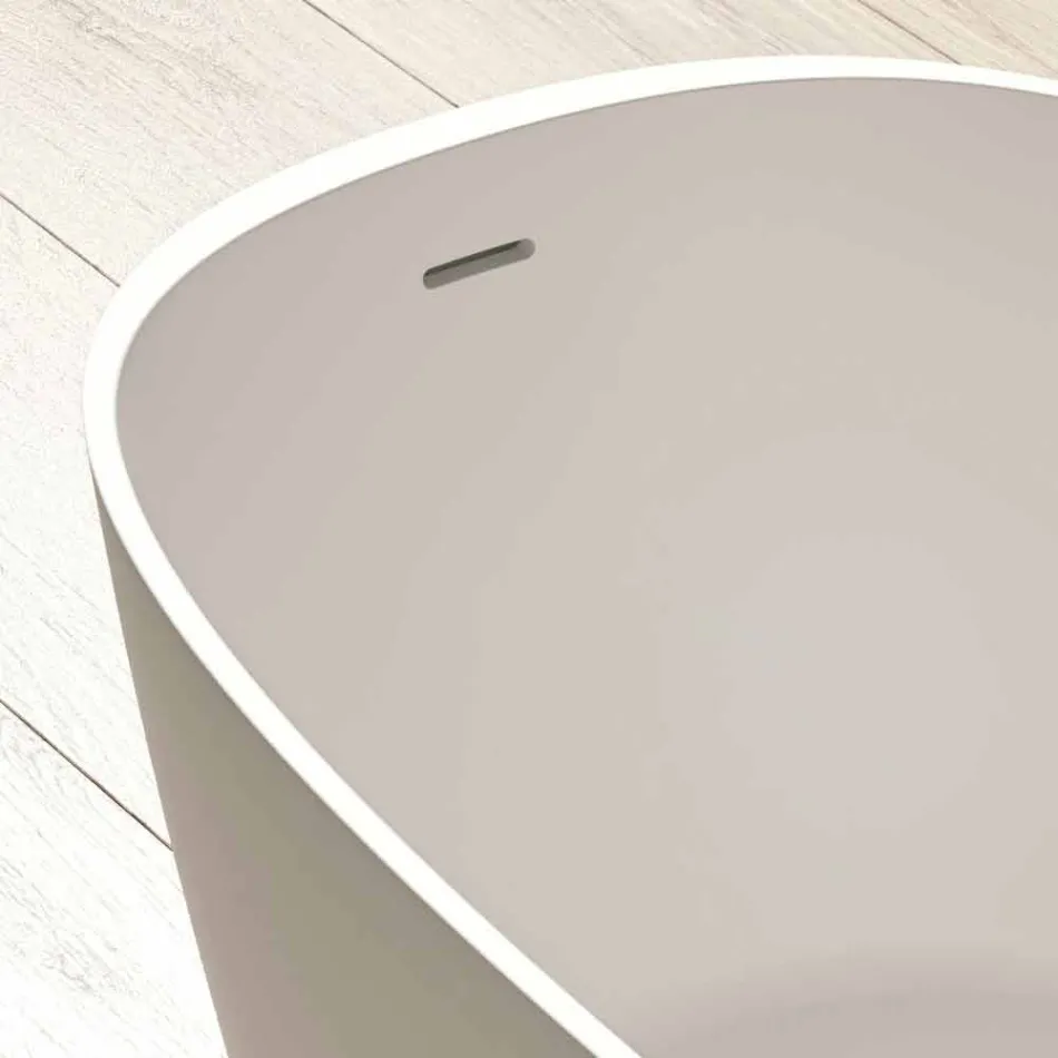 Freistehende Badewanne, Design Solid Surface Glossy / Matte - Veil Viadurini
