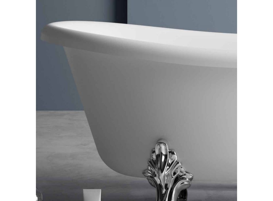 Freistehende Badewanne, viktorianisches Design in Solid Surface - Regen Viadurini