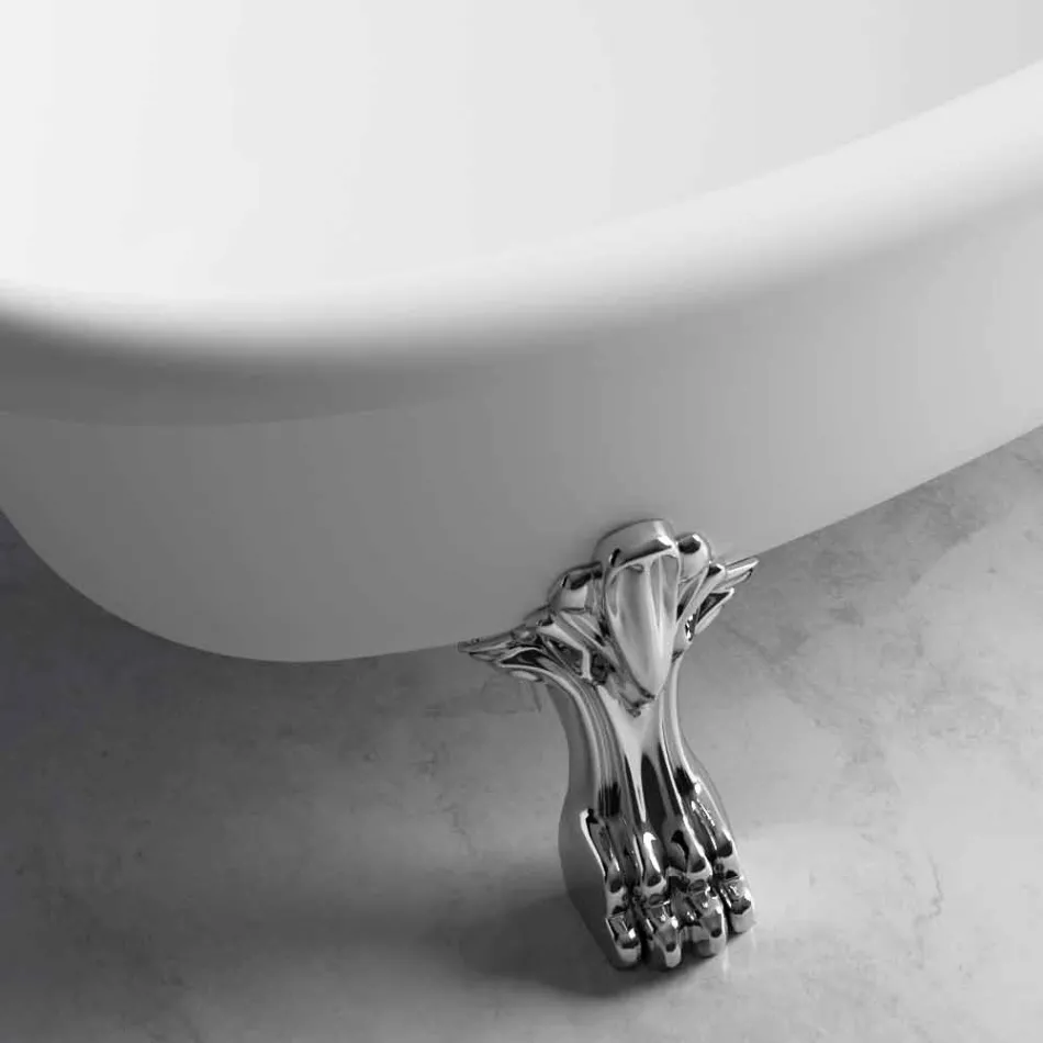 Freistehende Badewanne, viktorianisches Design in Solid Surface - Regen Viadurini