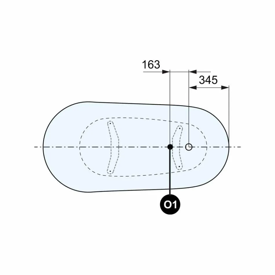 Freistehende Badewanne, viktorianisches Design in Solid Surface - Regen Viadurini