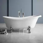 Freistehende Badewanne, viktorianisches Design in Solid Surface - Regen Viadurini