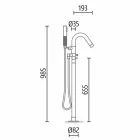 Freistehende Wanne, Made in Italy, in Solid Surface - Flow Viadurini