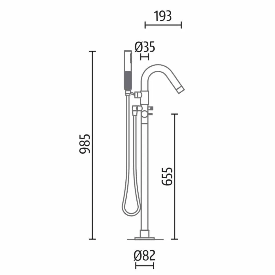 Freistehende Wanne, Made in Italy, in Solid Surface - Flow Viadurini