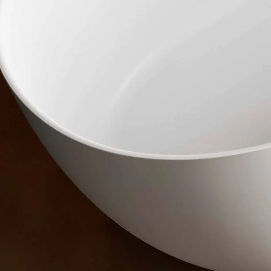 Freistehende Wanne, Made in Italy, in Solid Surface - Flow Viadurini