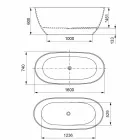 Freistehende Wanne, Made in Italy, in Solid Surface - Flow Viadurini