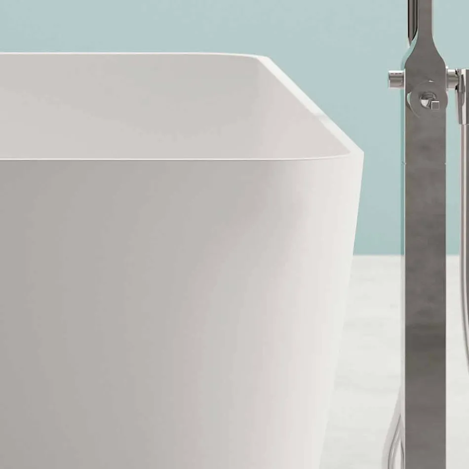 Freistehendes Badezimmer in modernem Design, glänzend weiß oder matt Viadurini