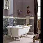 Vintage freistehende Design-Badewanne aus weißem Gusseisen, hergestellt in Italien - Marwa Viadurini