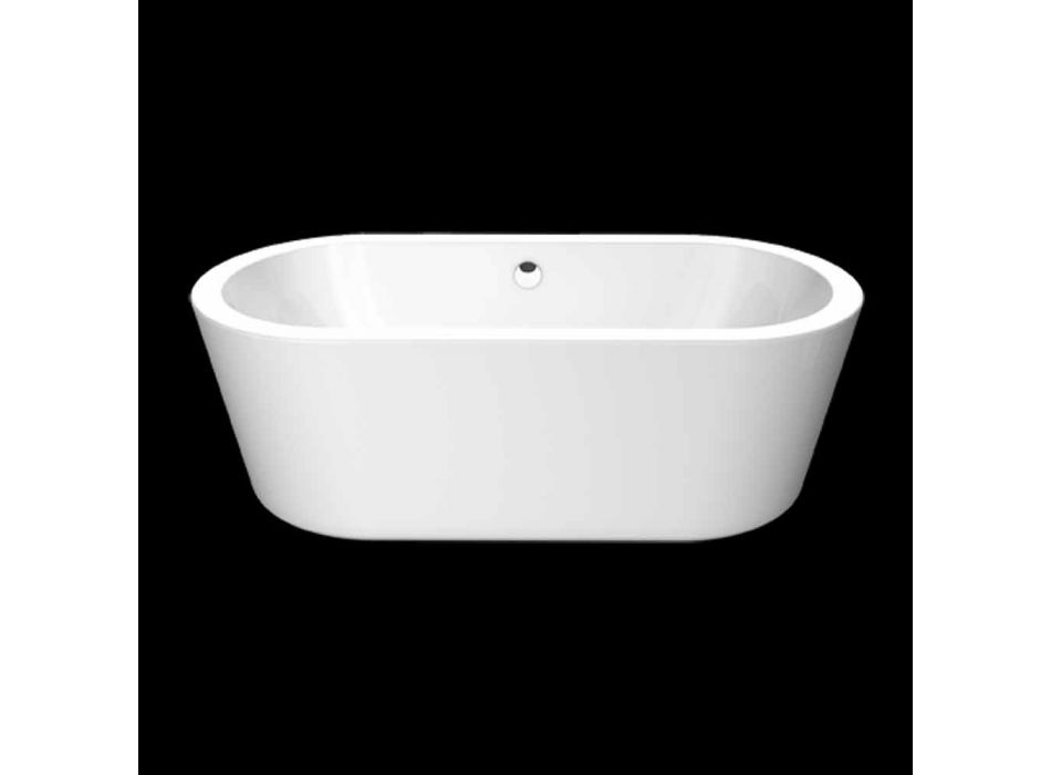 Nicole 1775x805 mm weiße freistehende Design-Badewanne aus Acryl Viadurini
