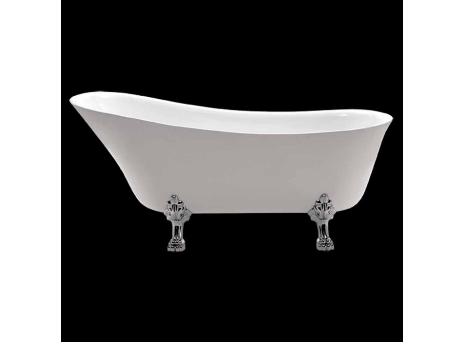 Weiße 1700x720 mm freistehende Badewanne aus weißem Acryl Viadurini