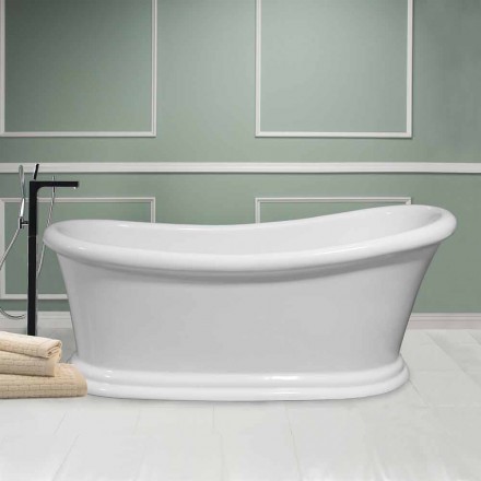 Moderne weiße freistehende Badewanne in Acryl Winter 1710x730 mm Viadurini