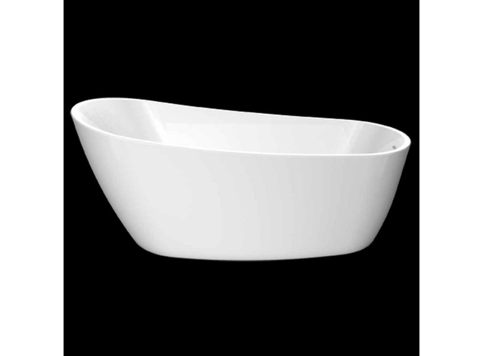 Moderne freistehende Badewanne aus weißem Acryl 1730x775 mm Abbie Viadurini