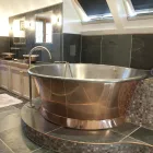 Freistehende Vintage-Badewanne aus Kupfer, Vanessa weiß eisenbeschichtet Viadurini