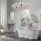 Badewanne mit fester Oberfläche und integriertem Überlauf, hergestellt in Italien – Aurelio Viadurini