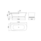 Badewanne mit fester Oberfläche und integriertem Überlauf, hergestellt in Italien – Aurelio Viadurini