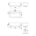 Rechteckige Badewanne mit fester Oberfläche und weichen Ecken, hergestellt in Italien – Fulvio Viadurini