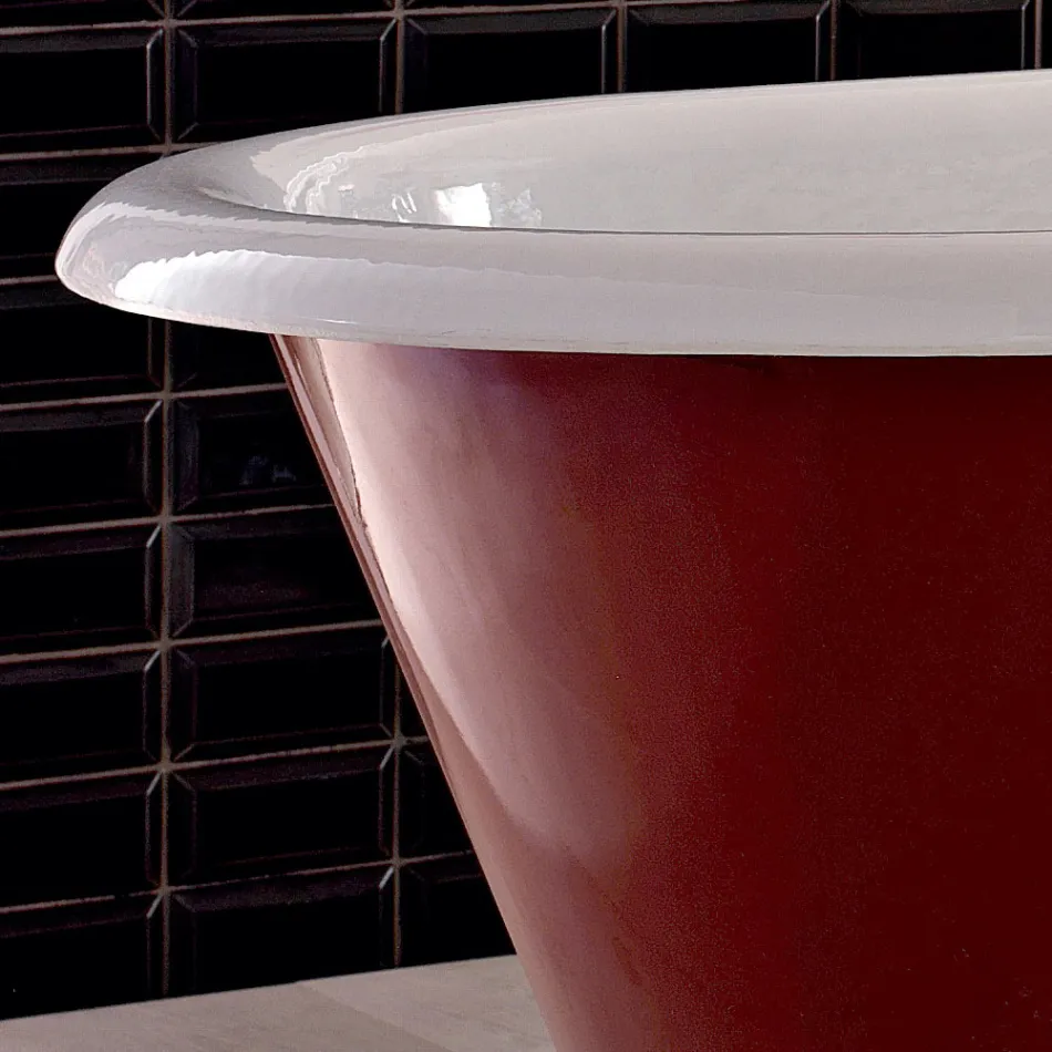 Vintage freistehende Badewanne mit gusseisernen Füßen, Made in Italy - Naike Viadurini