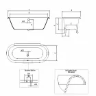 Vintage freistehende Badewanne mit gusseisernen Füßen, Made in Italy - Naike Viadurini