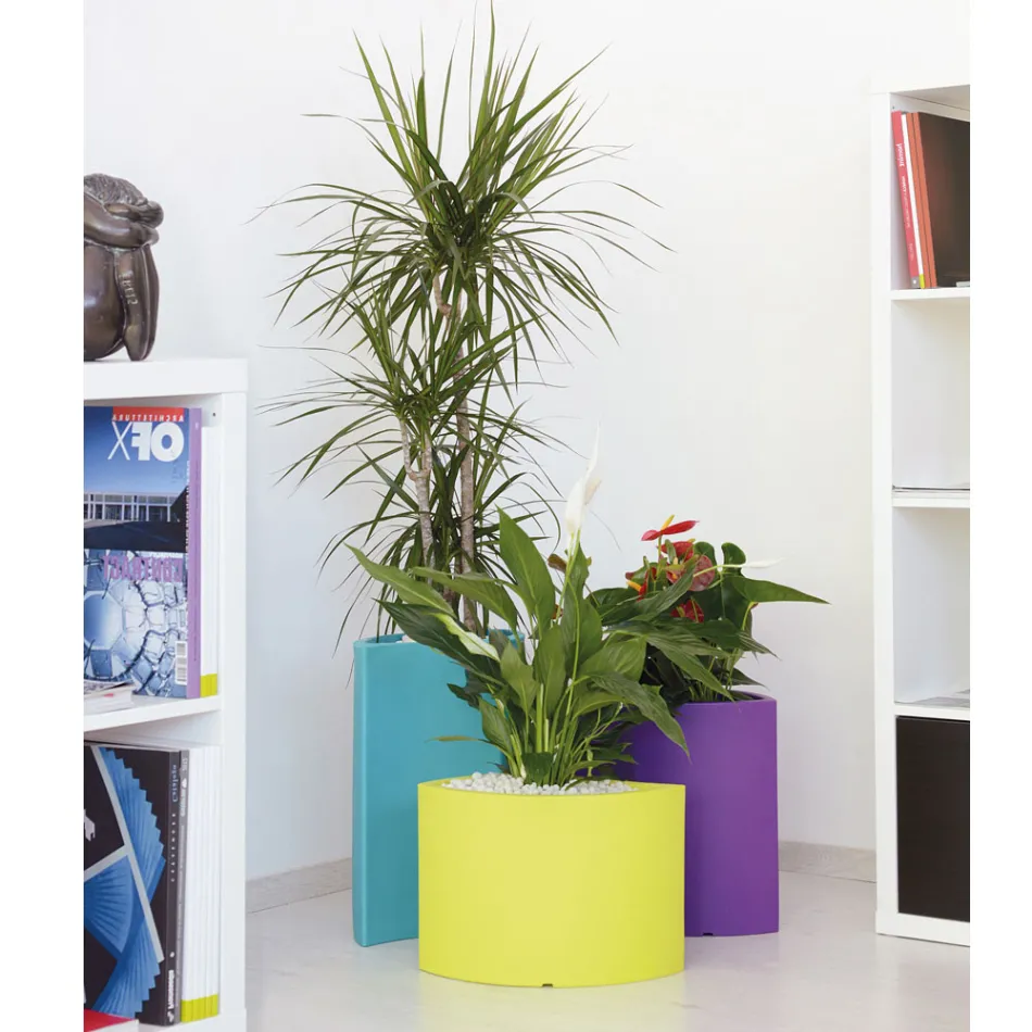 Modulare Vasen aus farbigem Polyethylen Made in Italy 3 Stück - Blumen Viadurini