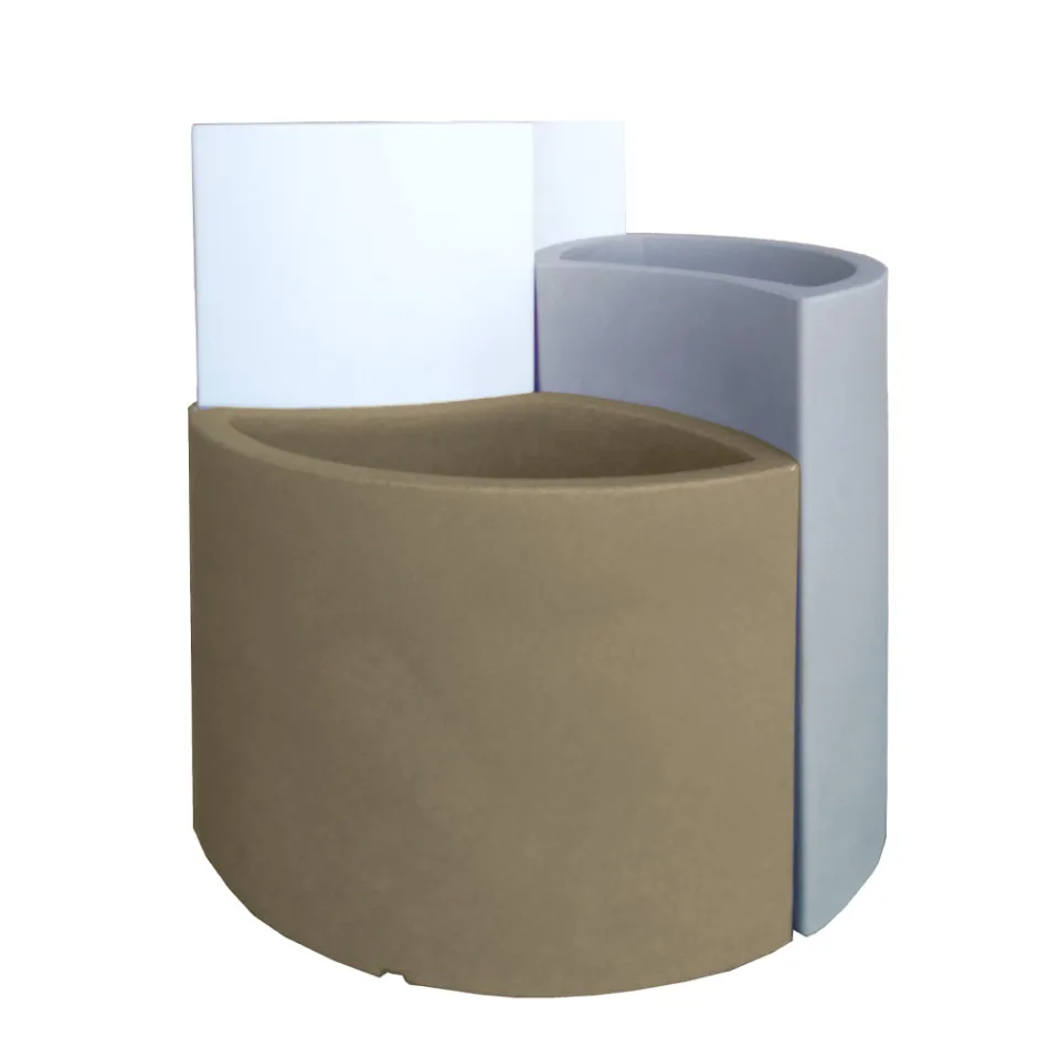 Modulare Vasen aus farbigem Polyethylen Made in Italy 3 Stück - Blumen Viadurini