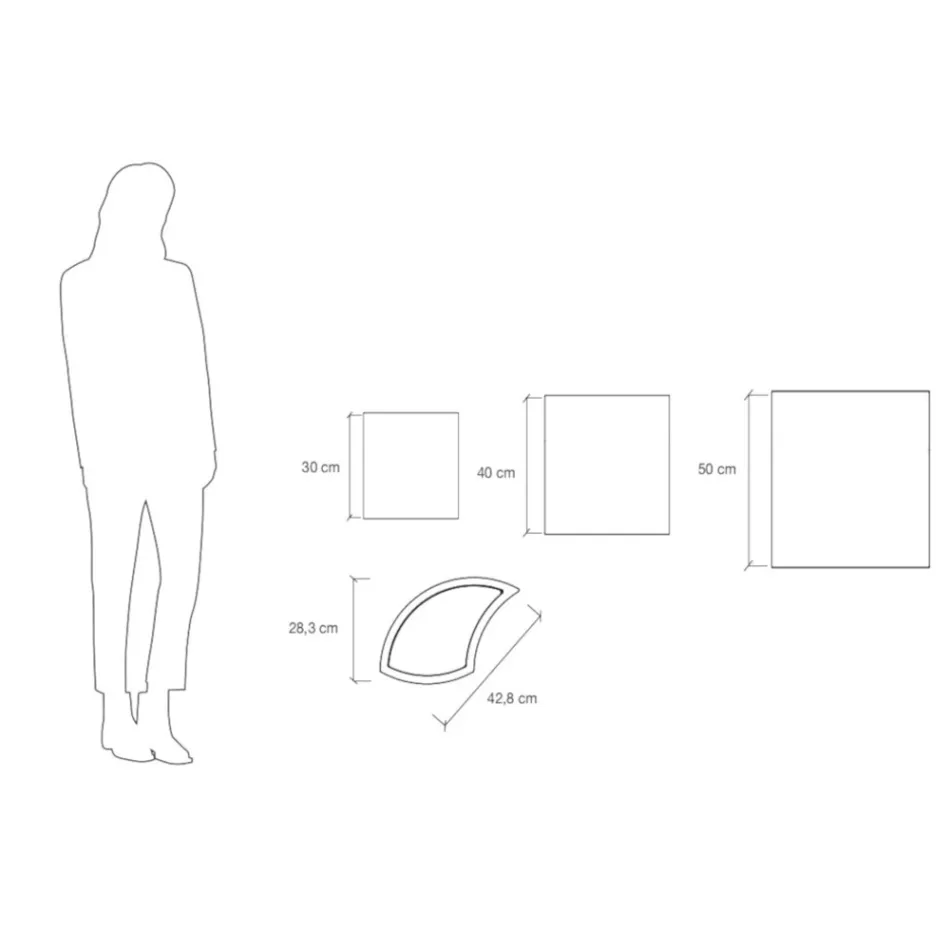 Modulare Vasen aus farbigem Polyethylen Made in Italy 3 Stück - Blumen Viadurini