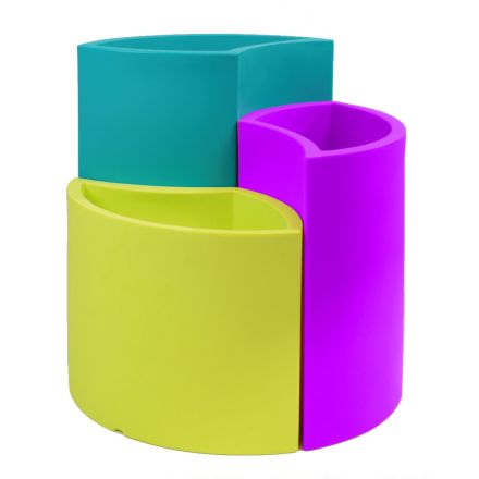 Modulare Vasen aus farbigem Polyethylen Made in Italy 3 Stück - Blumen Viadurini