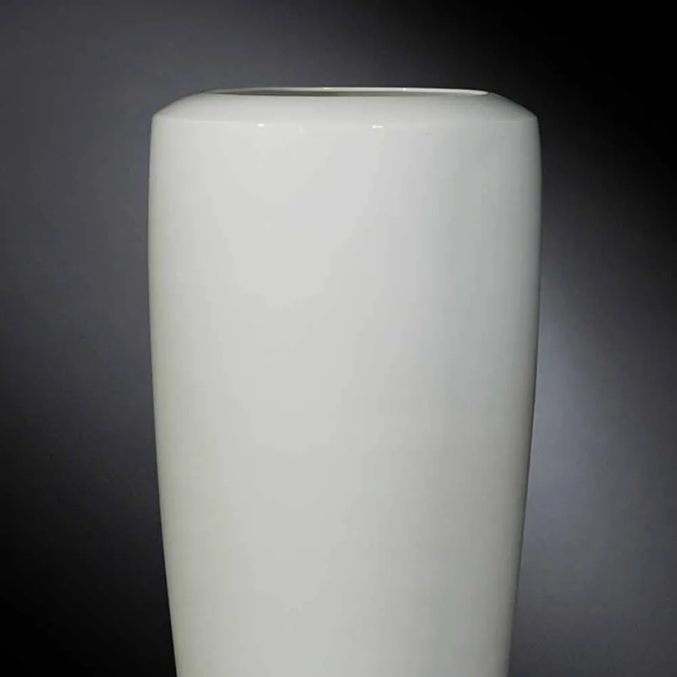 Hohe Artisan Vase aus mattweißer Keramik Made in Italy - Capuano Viadurini