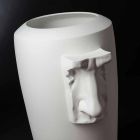 Hohe Indoor-Vase aus weißer Keramik, handgefertigt in Italien - Capuano Viadurini