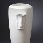 Hohe Indoor-Vase aus weißer Keramik, handgefertigt in Italien - Capuano Viadurini