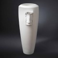 Hohe Indoor-Vase aus weißer Keramik, handgefertigt in Italien - Capuano