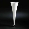 Hohe Indoor-Vase aus weißem und transparentem Glas Made in Italy - Clodino