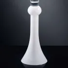 Hohe Indoor-Vase aus transparentem und weißem Glas Made in Italy - Ludovico Viadurini