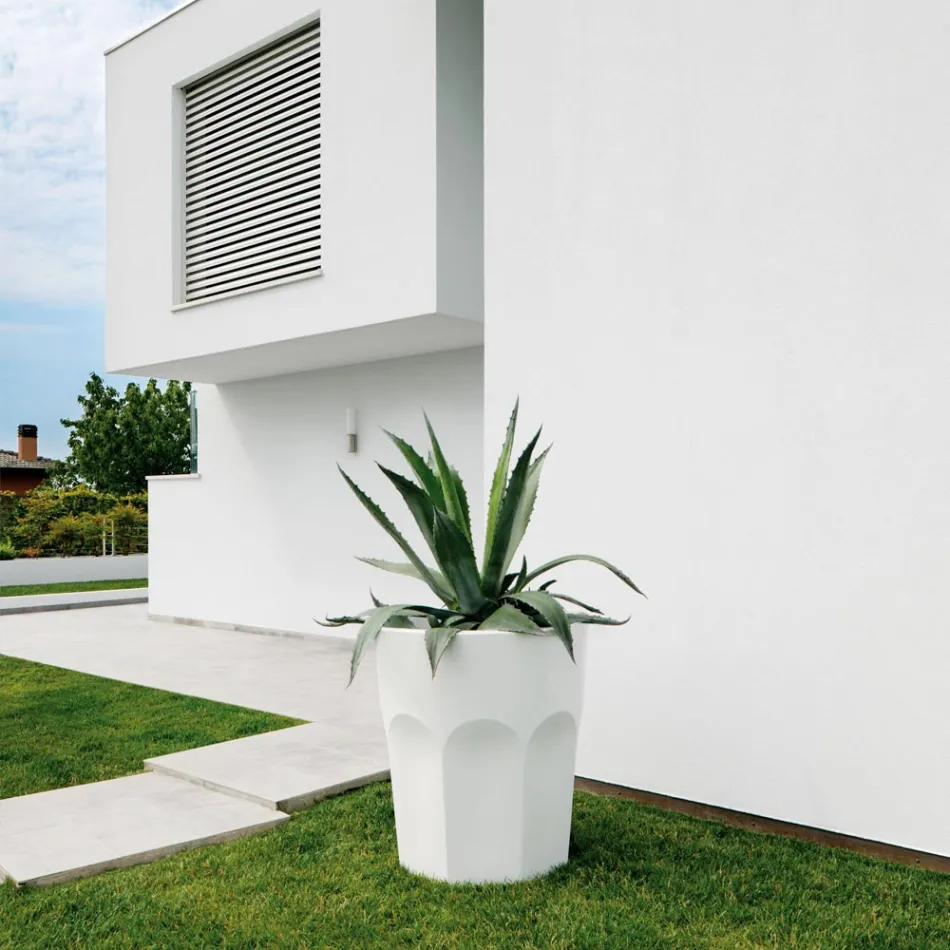 Hohe dekorative Vase in Glasform aus Polyethylen, hergestellt in Italien – Pucca Viadurini