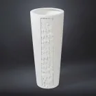 Hohe dekorative Vase aus weißer Keramik mit Dekoration Made in Italy - Calisto Viadurini