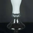 Hohe dekorative Vase aus transparentem und weißem Glas Made in Italy - Gondo Viadurini