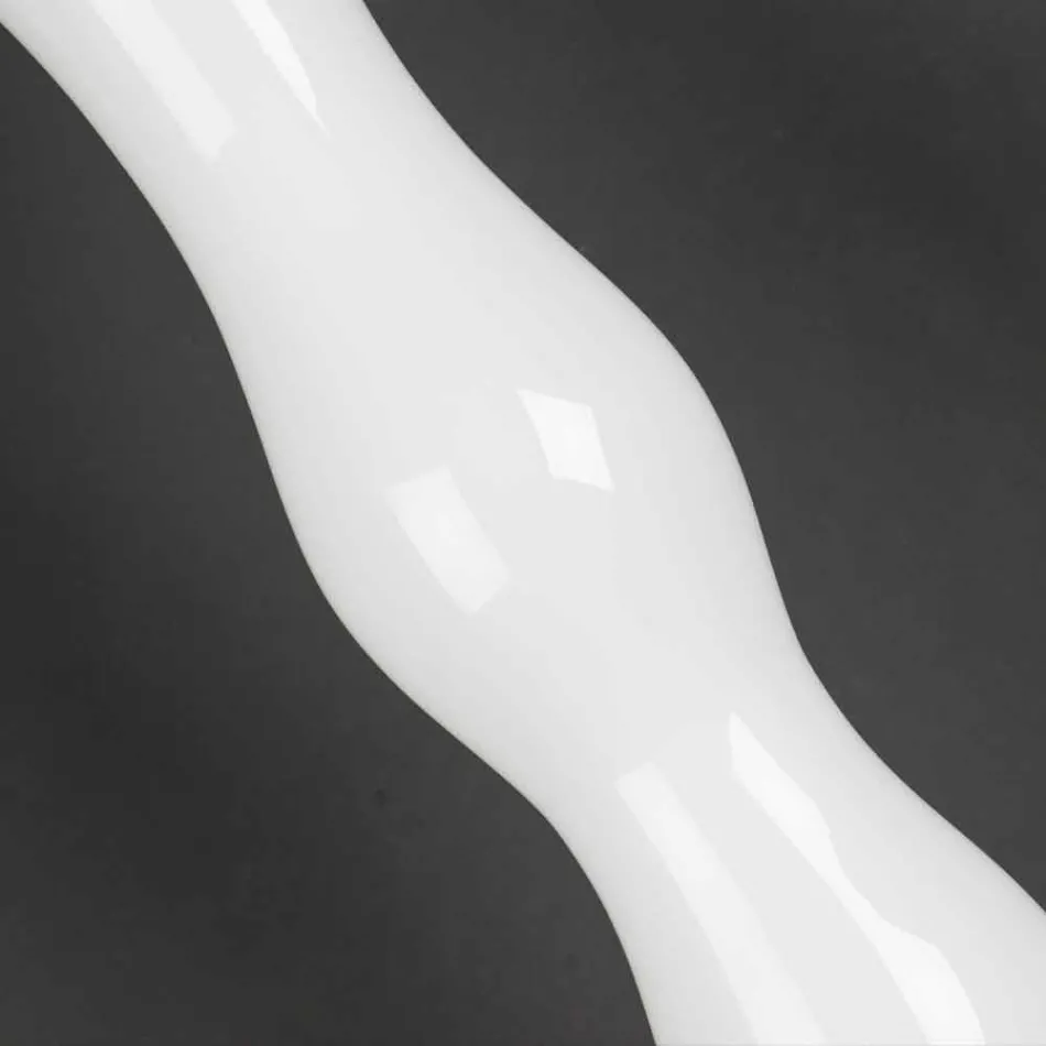 Hohe dekorative Vase aus transparentem und weißem Glas Made in Italy - Gondo Viadurini