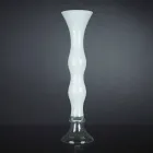 Hohe dekorative Vase aus transparentem und weißem Glas Made in Italy - Gondo Viadurini